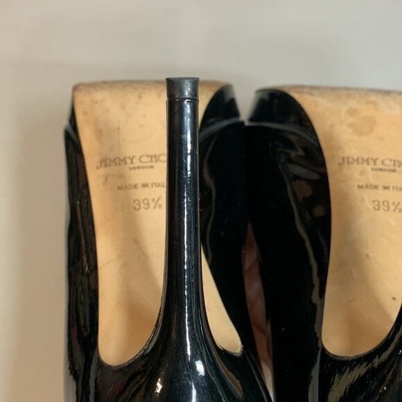 Jimmy Choo Pumps Black Patent Leather Pointed Toe Heels - Picture 13 of 14